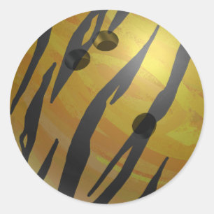 Sticker Rond Jaune de Bowling Ball Tiger