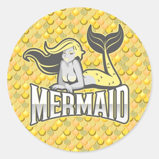 Sticker rond Jaune de la FEMME (Devant)