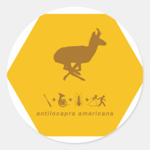 Sticker Rond jaune de pronghorn et brown.png