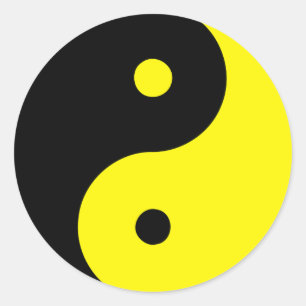 Sticker Rond Jaune de Taijitu de Chinois de signe de Taoism de