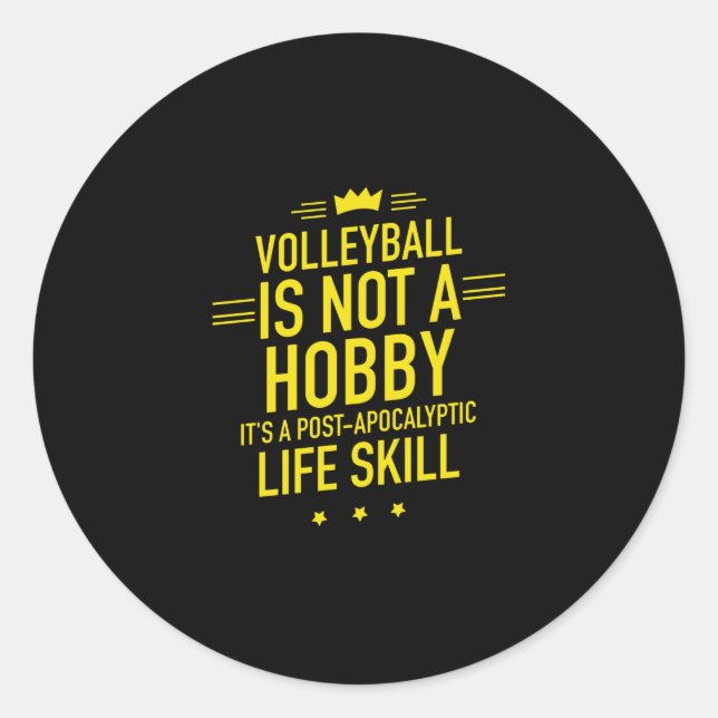 Sticker Rond Jaune de volley-ball (Devant)