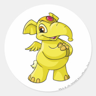 Sticker Rond Jaune d'Elephante