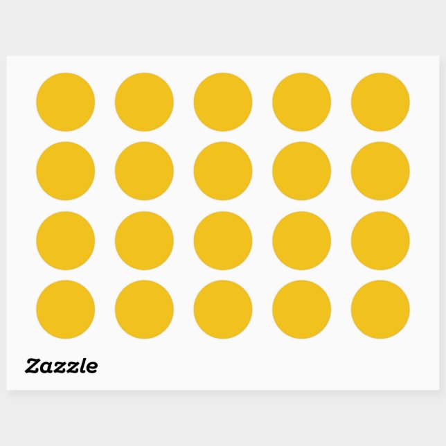 Sticker Rond Jaune doré et solide (Feuille)