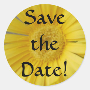 Sticker Rond Jaune Enregistrer la date