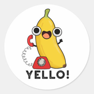 Sticker Rond Jaune Fruit Fruit Jaune Banane Pun