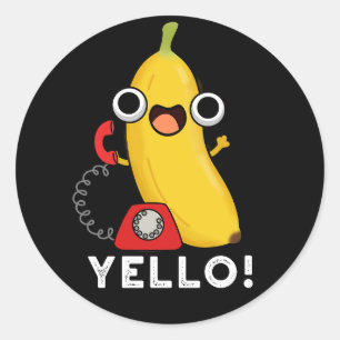 Sticker Rond Jaune Fruit Fruit Jaune Banane Pun