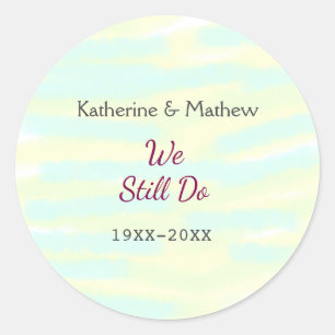 Sticker Rond Jaune greenpastel Vow renouvellement anniversaire