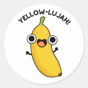 Sticker Rond Jaune Luja Funny Banana Pun