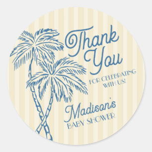 Sticker Rond Jaune Palm Springs Pastel Beach Baby shower Favori