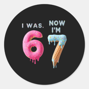 Sticker Rond J'avais 6 ans maintenant j'ai 7 ans Anniversaire, 