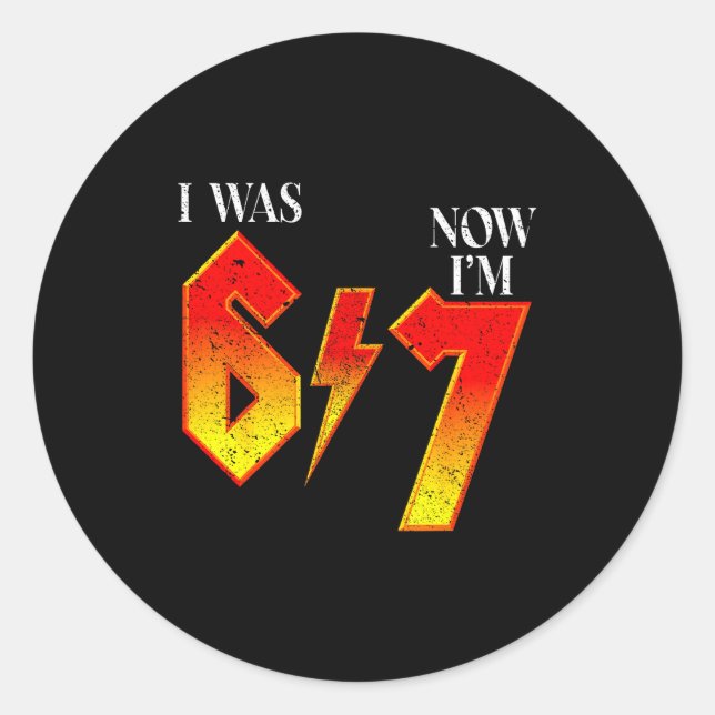Sticker Rond J'avais 6 ans maintenant j'ai 7 ans anniversaire d (Devant)