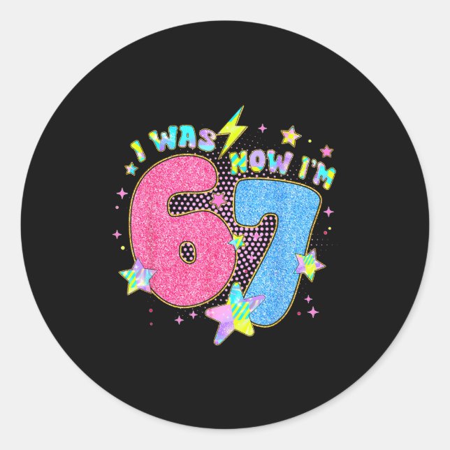 Sticker Rond J'avais 6 ans maintenant j'ai 7 ans Anniversaire S (Devant)
