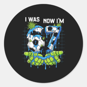 Sticker Rond J'avais 6 ans maintenant j'ai 7 ans garçon d'anniv