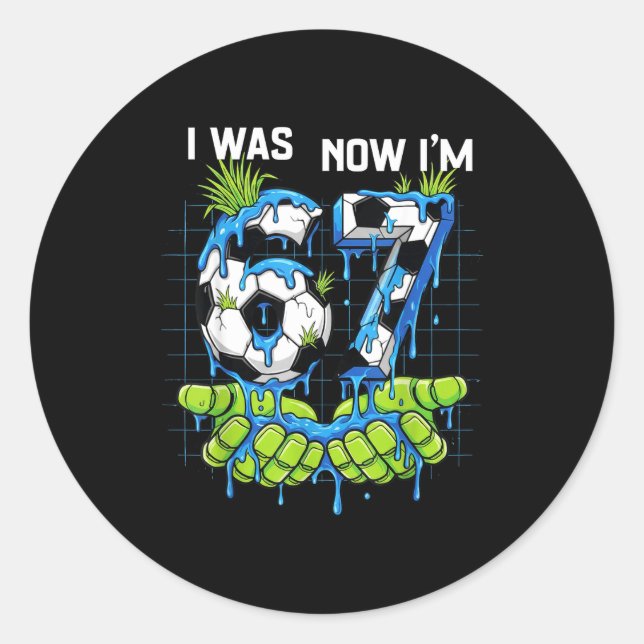 Sticker Rond J'avais 6 ans maintenant j'ai 7 ans garçon d'anniv (Devant)