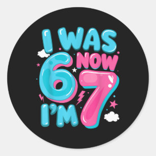 Sticker Rond J'avais six ans maintenant j'ai sept ans 67 Groovy
