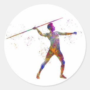 Sticker Rond Javelin aquarelle