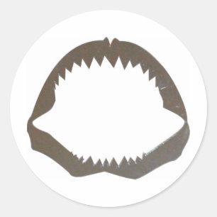Sticker Rond Jaws de requin Chrome