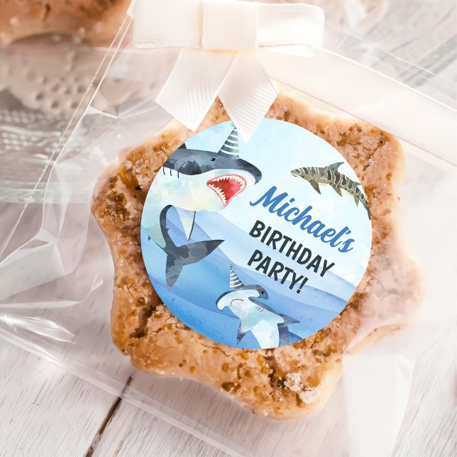 Sticker Rond Jawsome Requin sous la mer Anniversaire (Créateur téléchargé)