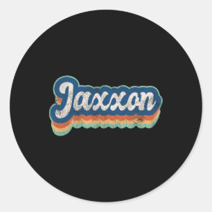 Sticker Rond Jaxxon Prénom Garçon Style Vintage les années 70 8
