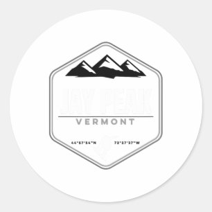 Sticker Rond Jay Peak Vermont