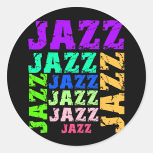 Sticker Rond Jazz coloré et cool
