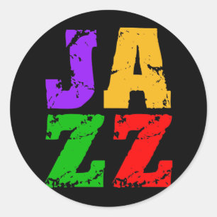 Sticker Rond Jazz cool coloré