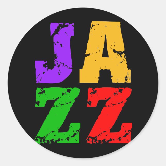 Sticker Rond Jazz cool coloré (Devant)