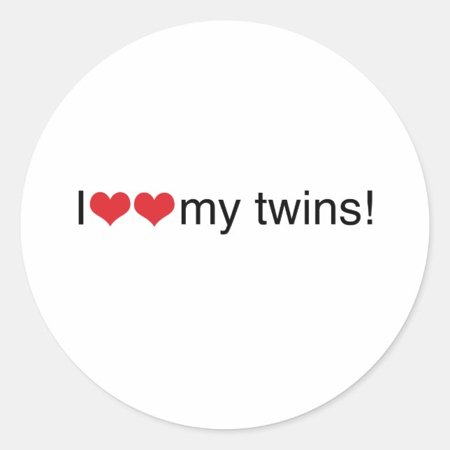 Sticker Rond J'Coeur Mes jumeaux (Devant)