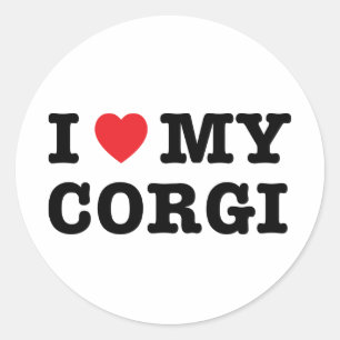 Sticker Rond J'Coeur Mon Corgi