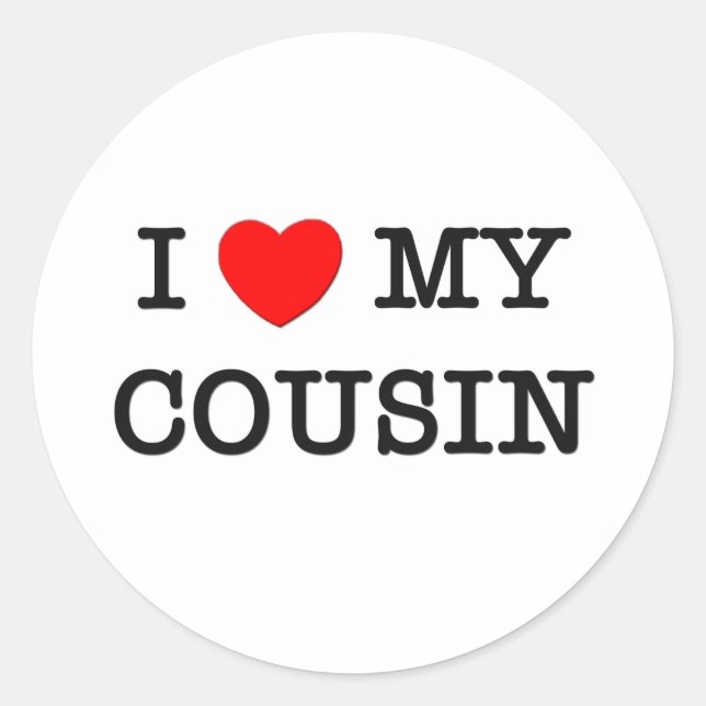 Sticker Rond J'Coeur Mon COUSIN (Devant)