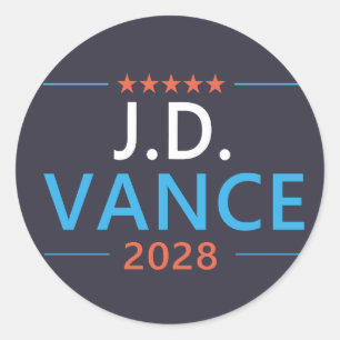 Sticker Rond JD Vance 2028 Républicain Patriotique