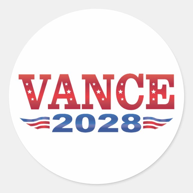 Sticker Rond JD Vance Président 2028 (bs) (Devant)