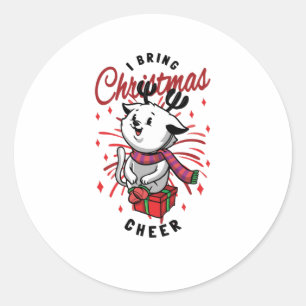 Sticker Rond Je apporte la joie de Noël