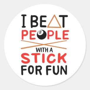 Sticker Rond Je Bats Les Gens Avec Un Bâton Pour La Piscine Spo