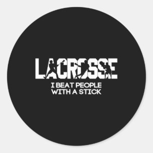 Sticker Rond Je Bats Les Gens Avec Une Crosse À Bâtons
