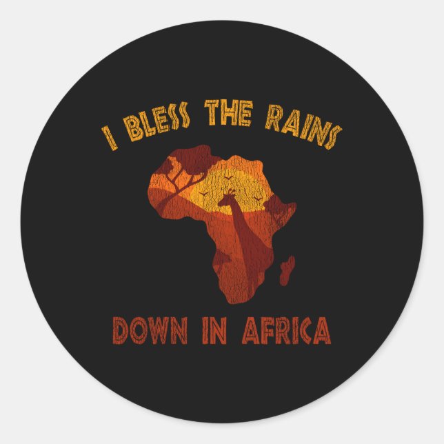 Sticker Rond Je Bénis Les Pluies En Afrique (Devant)