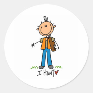 Sticker Rond Je chasse