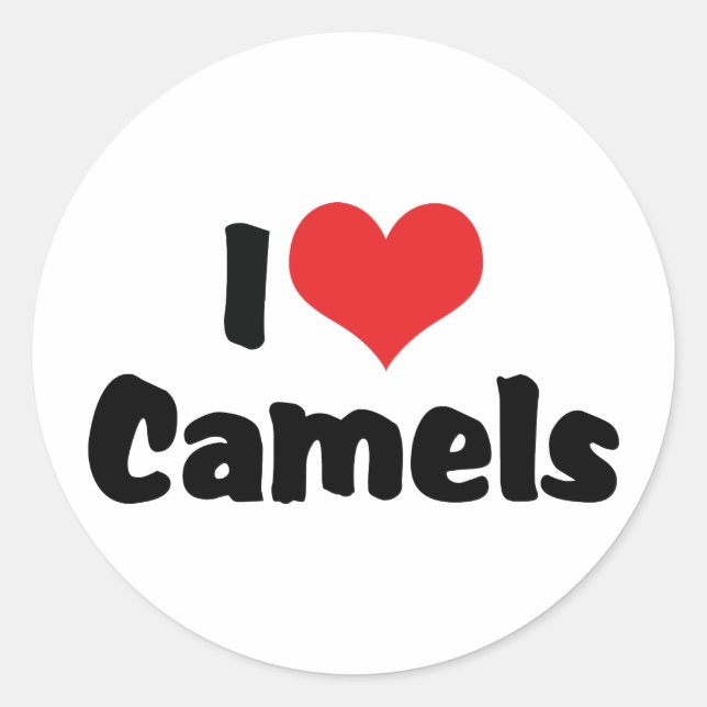 Sticker Rond Je Chéris Chameaux à Cœur (Devant)