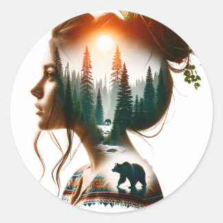 Sticker Rond Je choisis l'ours