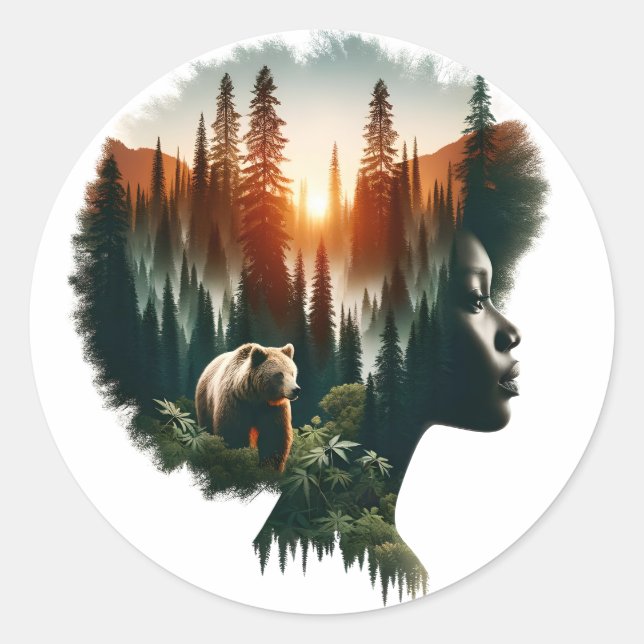 Sticker Rond Je choisis l'ours (Devant)