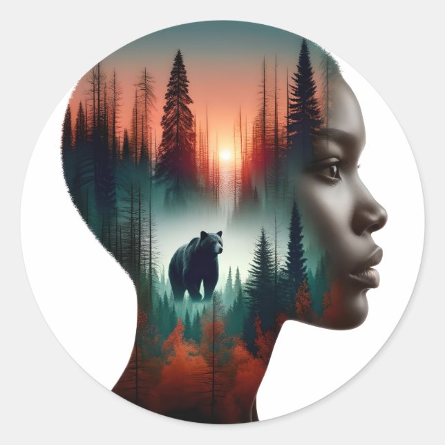 Sticker Rond Je choisis l'ours (Devant)