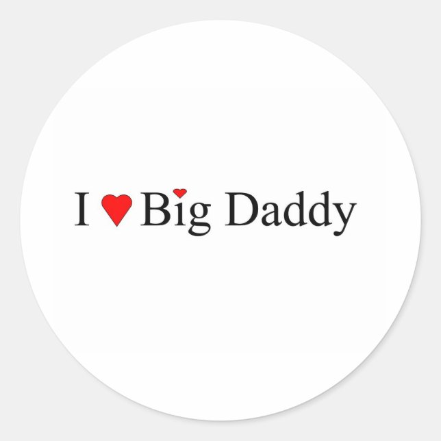 Sticker Rond Je Coeur Big Daddy (Devant)