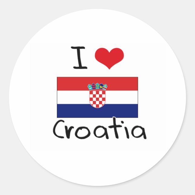 STICKER ROND JE COEUR LA CROATIE (Devant)