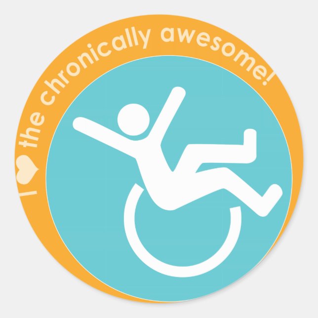 Sticker Rond Je {coeur} le Chronique Awesome (Devant)