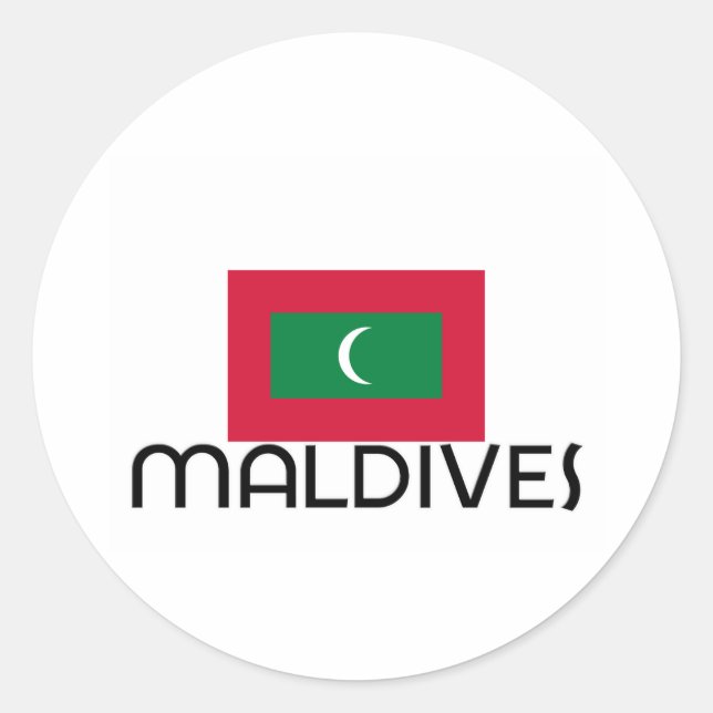 STICKER ROND JE COEUR MALDIVES (Devant)
