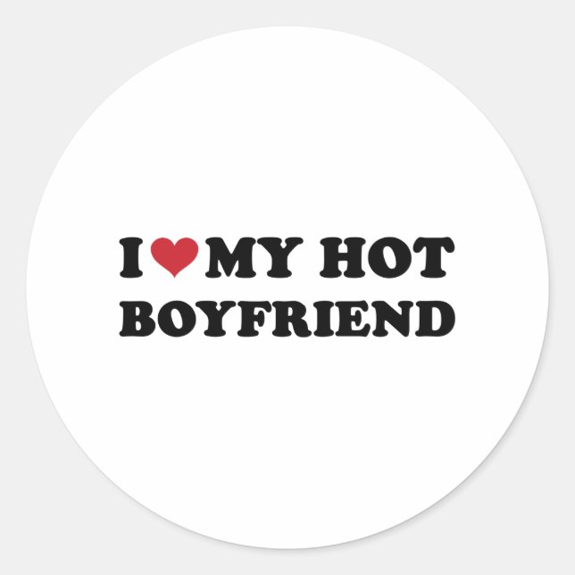 Sticker Rond Je Coeur Mon Chaud Petit Ami (Devant)