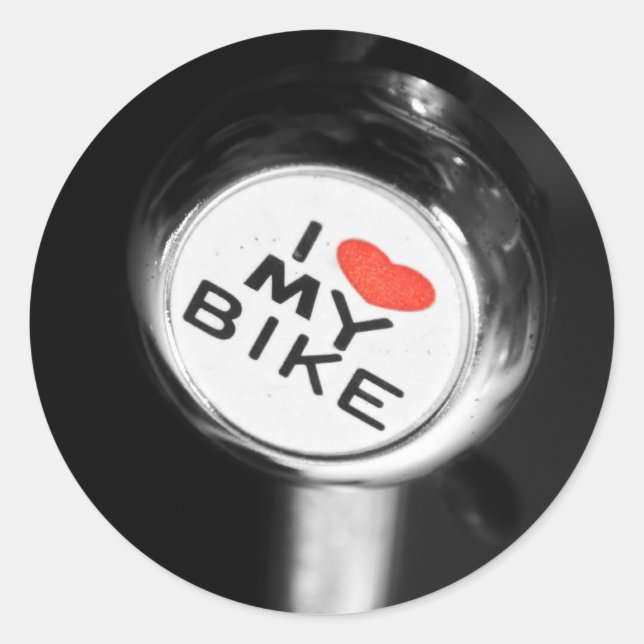 Sticker Rond Je Coeur Mon Vélo (Devant)