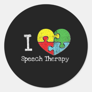 Sticker Rond Je Coeur Thérapie de la Parole, Sensibilisation su