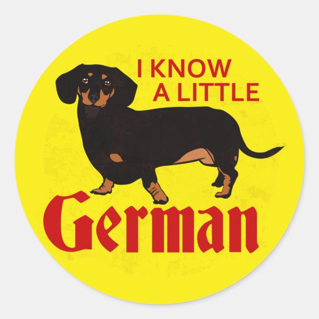 Sticker Rond Je Connais Un Peu Allemand (Devant)