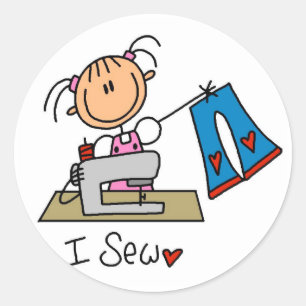 Sticker Rond Je couds